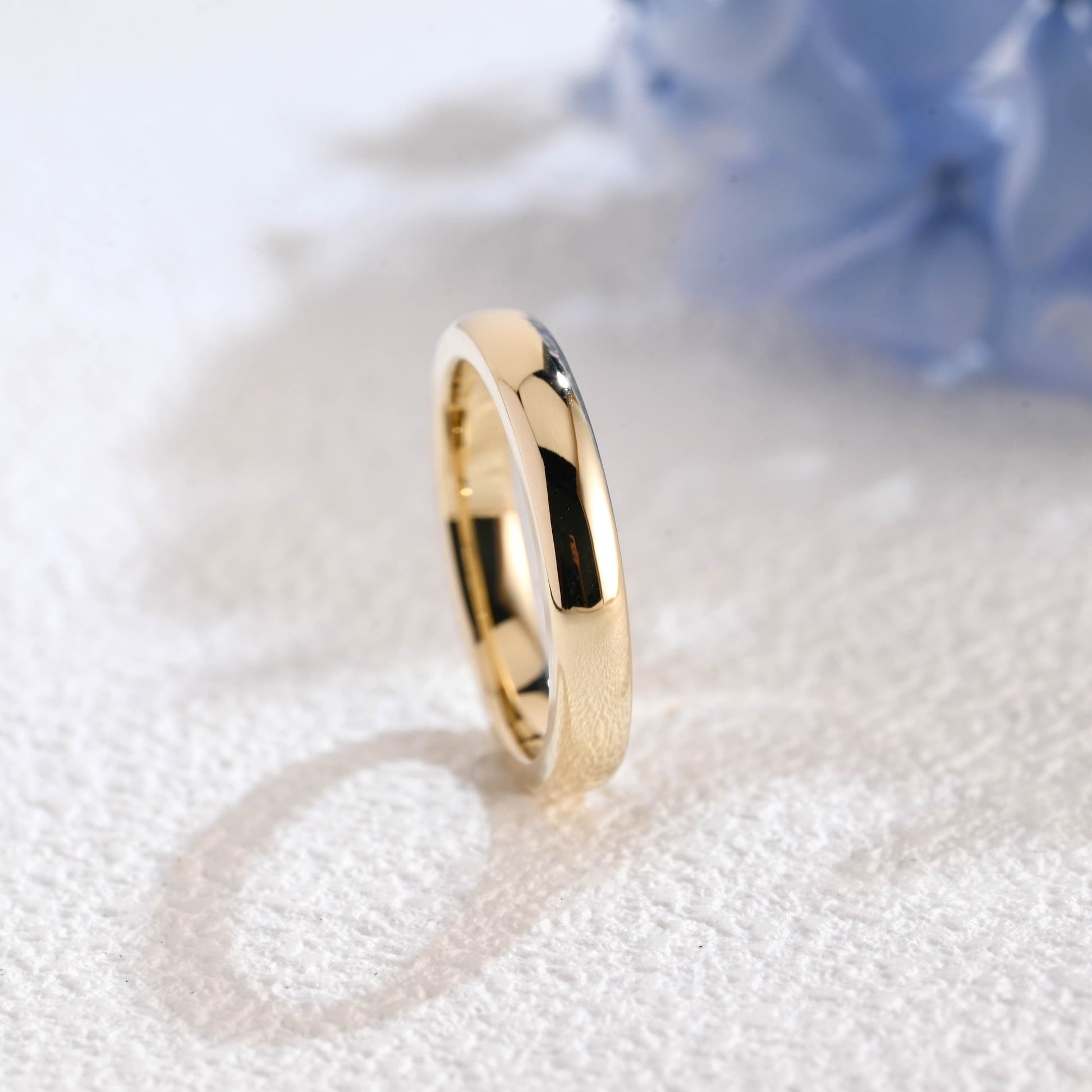 CausYou women's wedding ring Solid Gold 3.5mm Width Plain Wedding Band