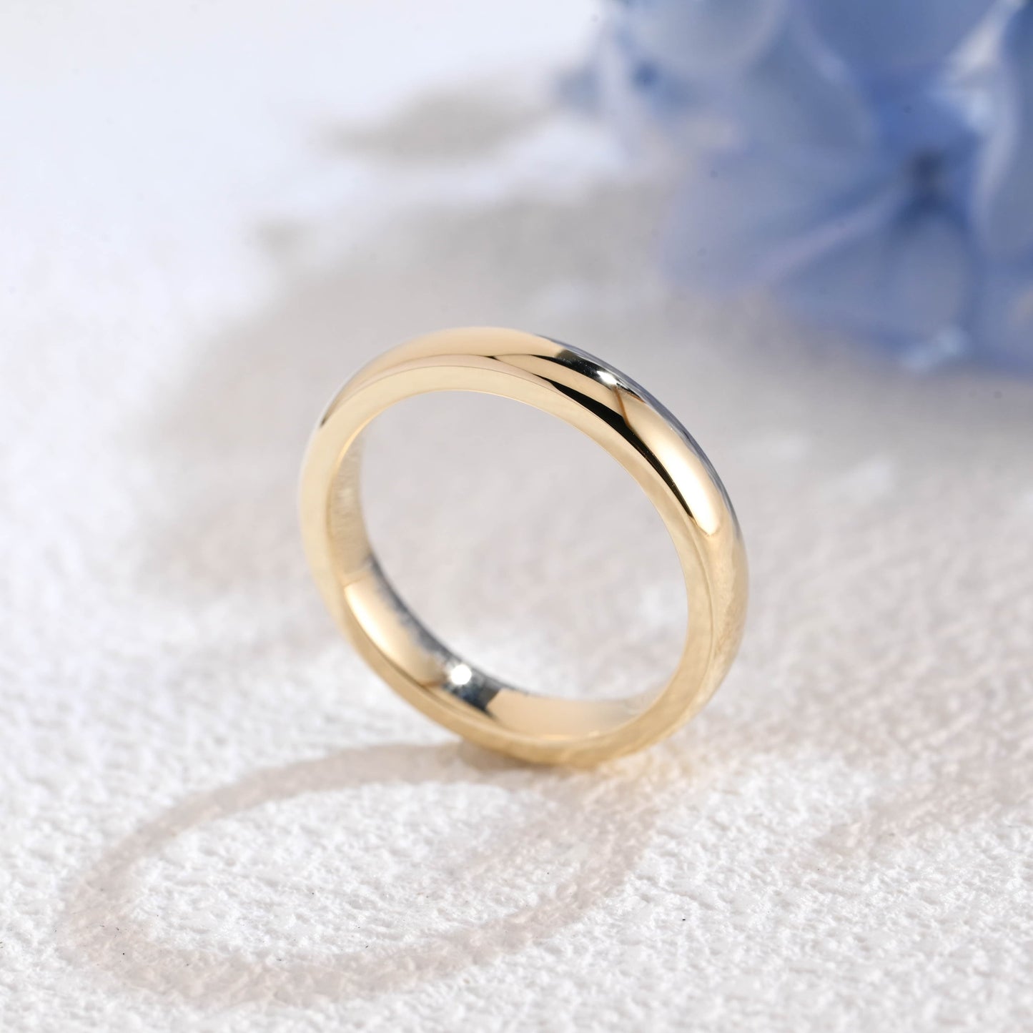 CausYou women's wedding ring Solid Gold 3.5mm Width Plain Wedding Band