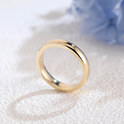 CausYou women's wedding ring Solid Gold 3.5mm Width Plain Wedding Band