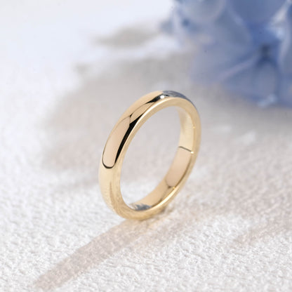 CausYou women's wedding ring Solid Gold 3.5mm Width Plain Wedding Band