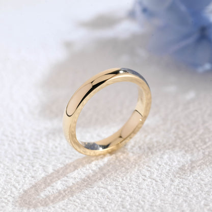 CausYou women's wedding ring Solid Gold 3.5mm Width Plain Wedding Band