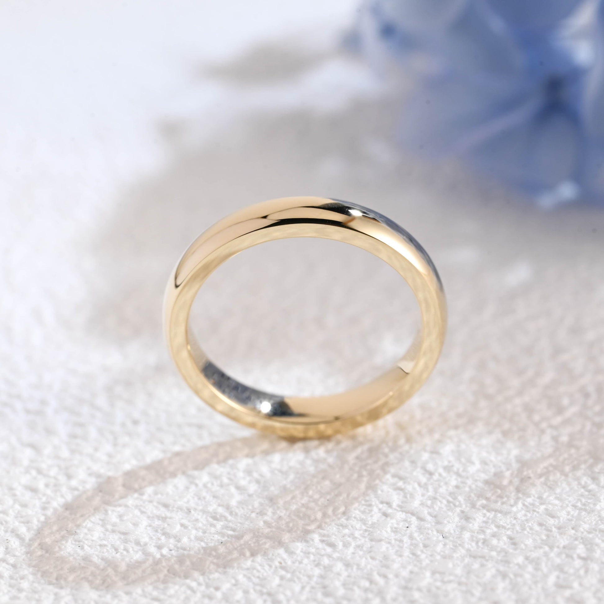 CausYou women's wedding ring Solid Gold 3.5mm Width Plain Wedding Band