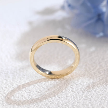 CausYou women's wedding ring Solid Gold 3.5mm Width Plain Wedding Band