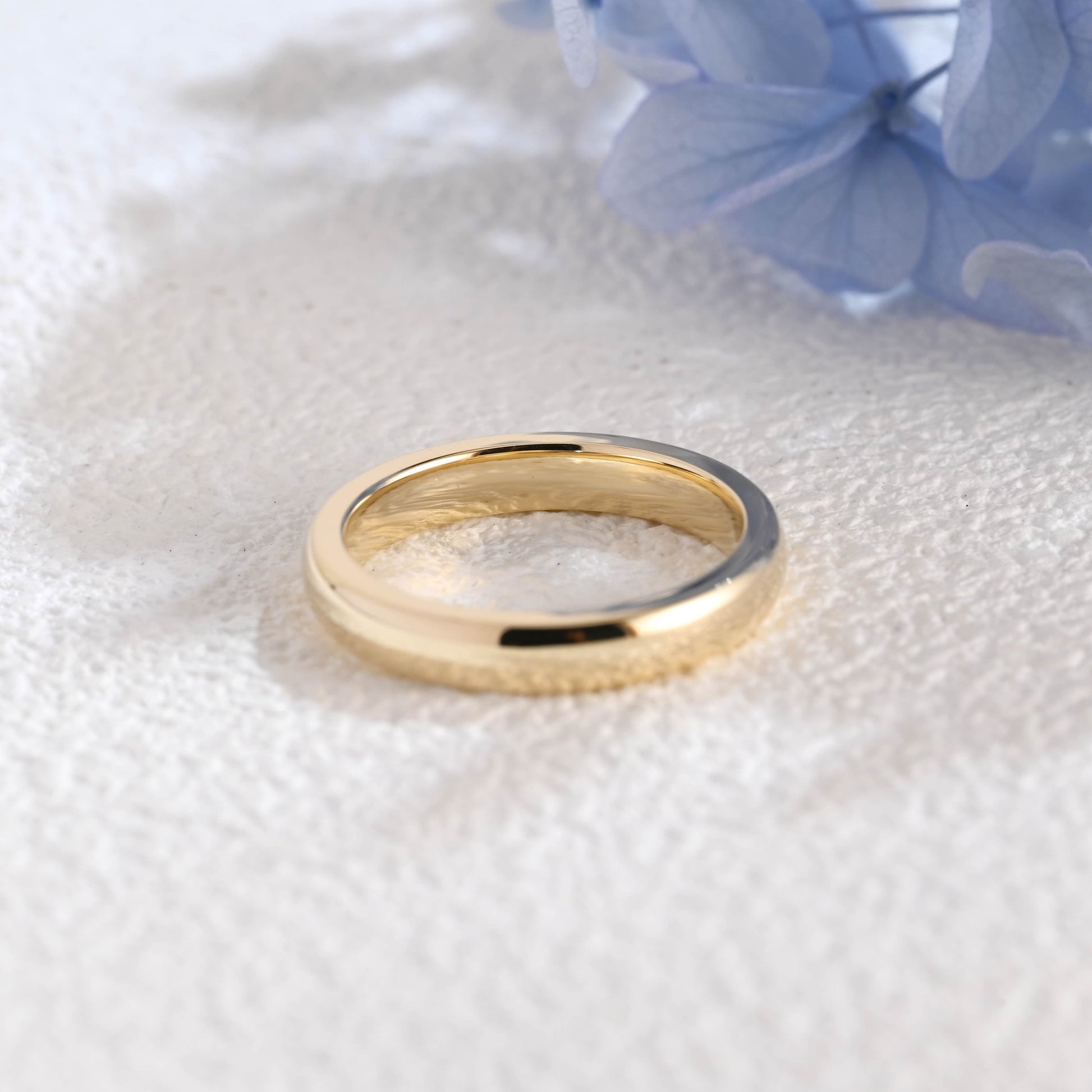 CausYou women's wedding ring Solid Gold 3.5mm Width Plain Wedding Band