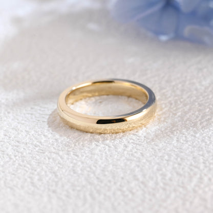 CausYou women's wedding ring Solid Gold 3.5mm Width Plain Wedding Band