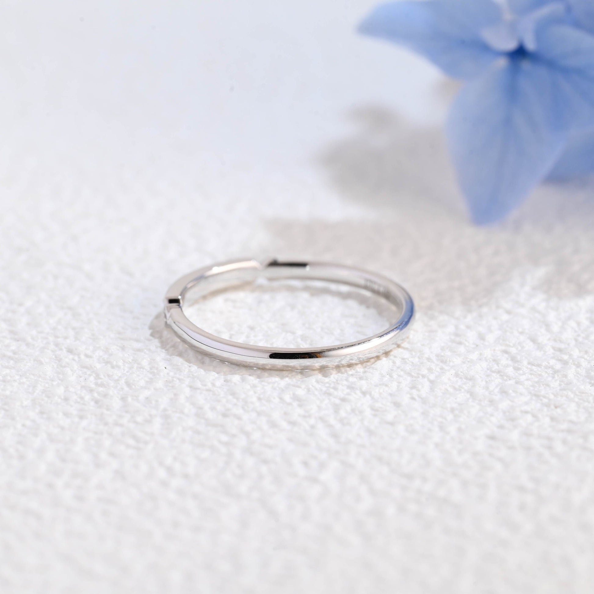 CausYou women's wedding ring Solid Gold Half Eternity Vintage Style Round Cut Moissanite Wedding Band
