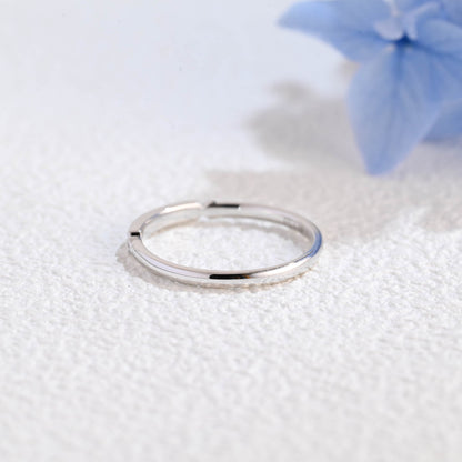 CausYou women's wedding ring Solid Gold Half Eternity Vintage Style Round Cut Moissanite Wedding Band