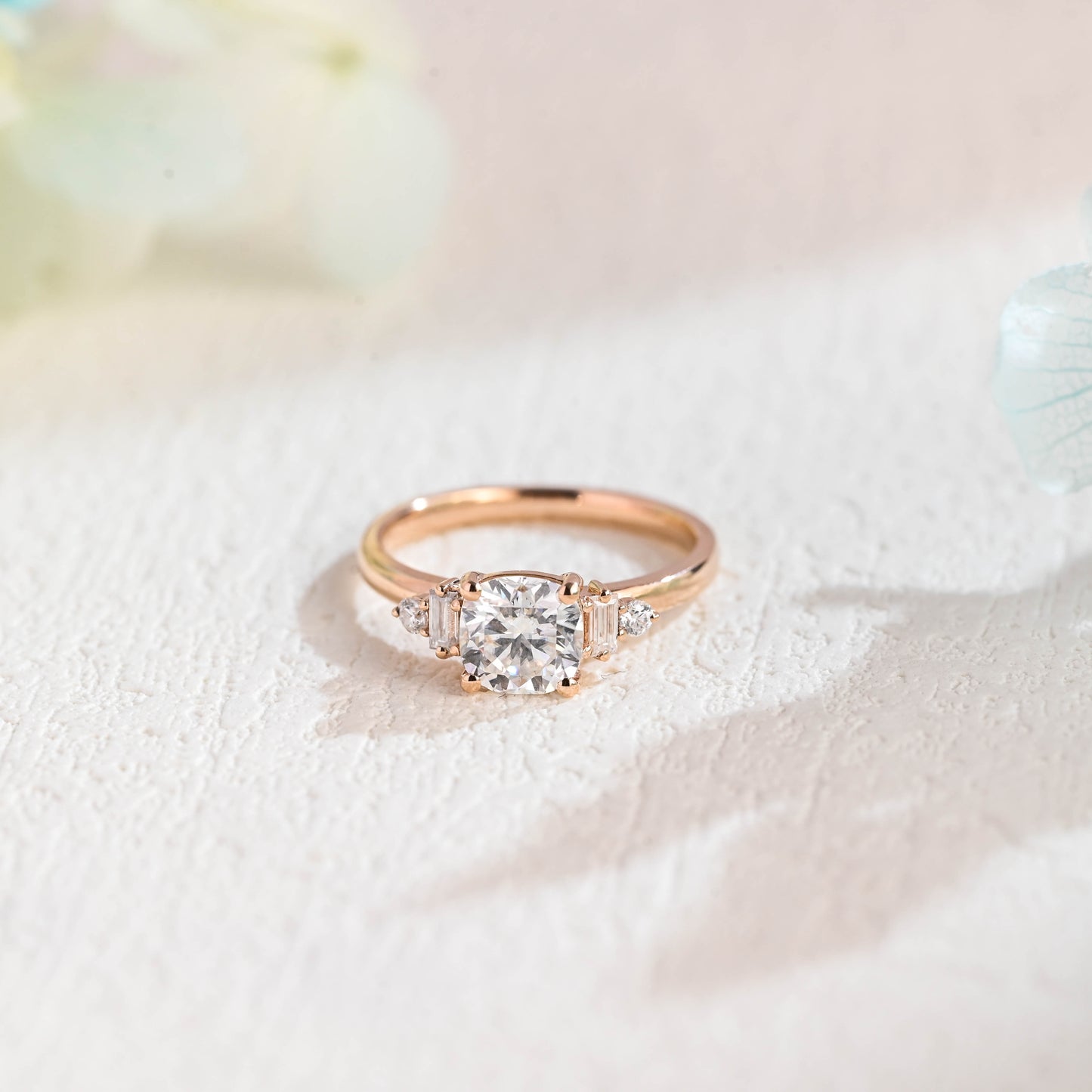 solid-gold-cushion-cut-moissanite-engagement-ring-baguette-ring