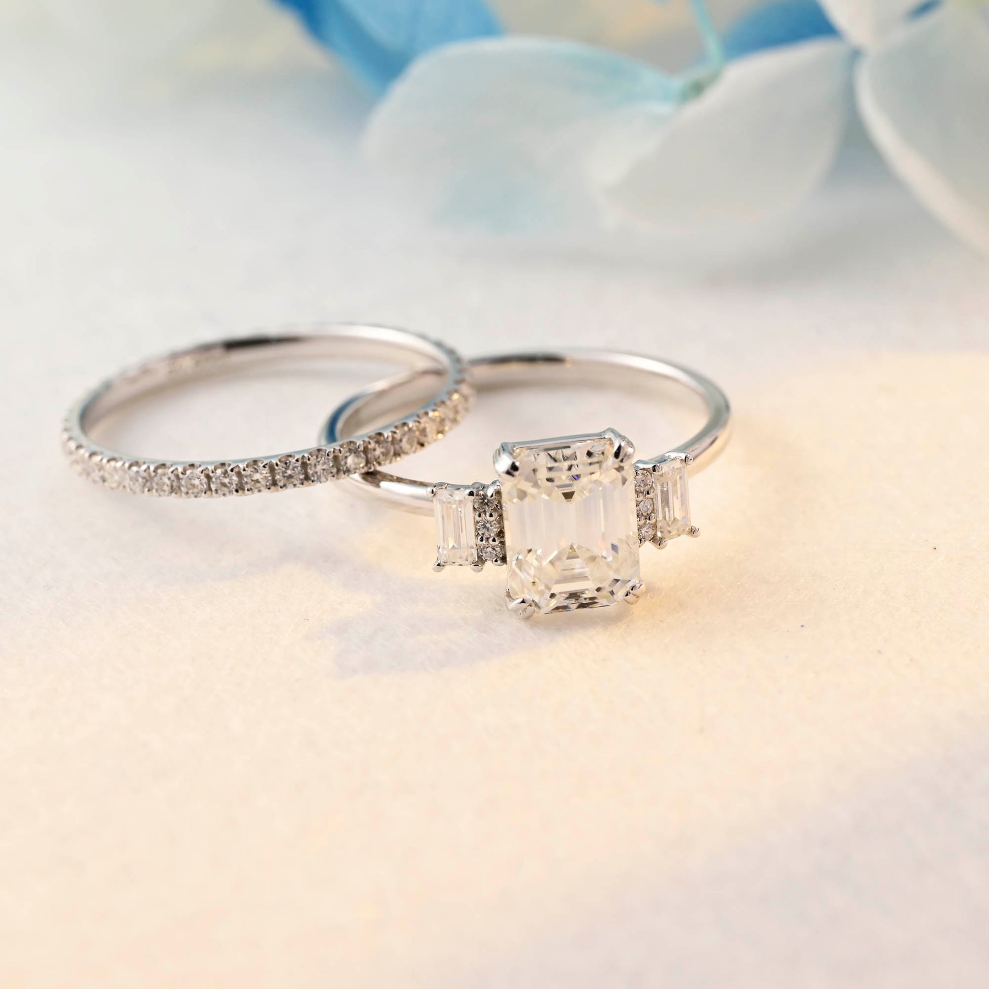 emerald-cut-moissanite-wedding-ring-set-engagement-ring-set-bridal-set