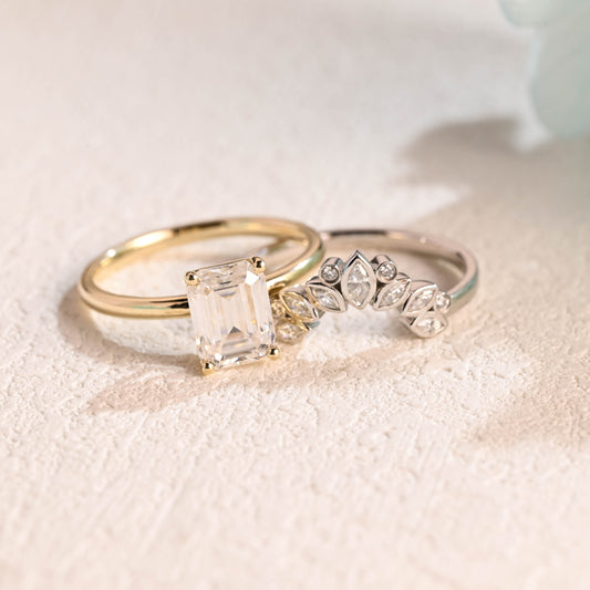 emerald-cut-bridal-ring-set-wedding-ring-set-bezel-curved-band