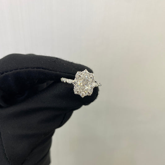 Custom Order for Will Middlebrooks: IGI Certified Radiant Lab Grown Diamond Engagement Ring with Moissanite Side Stones in 14K Gold