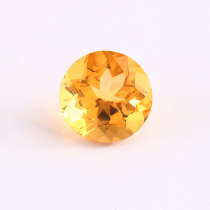 Natural Citrine Round Gemstone, Faceted Loose Stone for Birthstone Jewelry Making