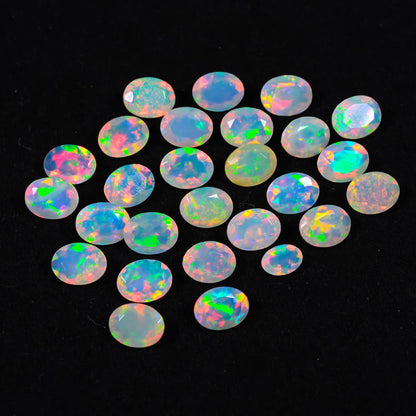 Natural Opal Oval Shape Faceted Gemstones for Birthstone Jewelry Making