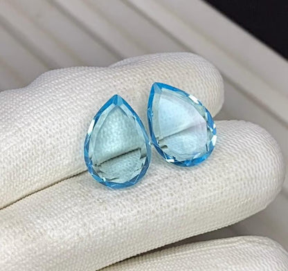 Natural Sky Blue Topaz Pear Gemstone for Birthstone Jewelry Making