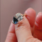 radiant-cut-dual-stone-ring-sapphire-engagement-ring-moissanite-wedding-ring