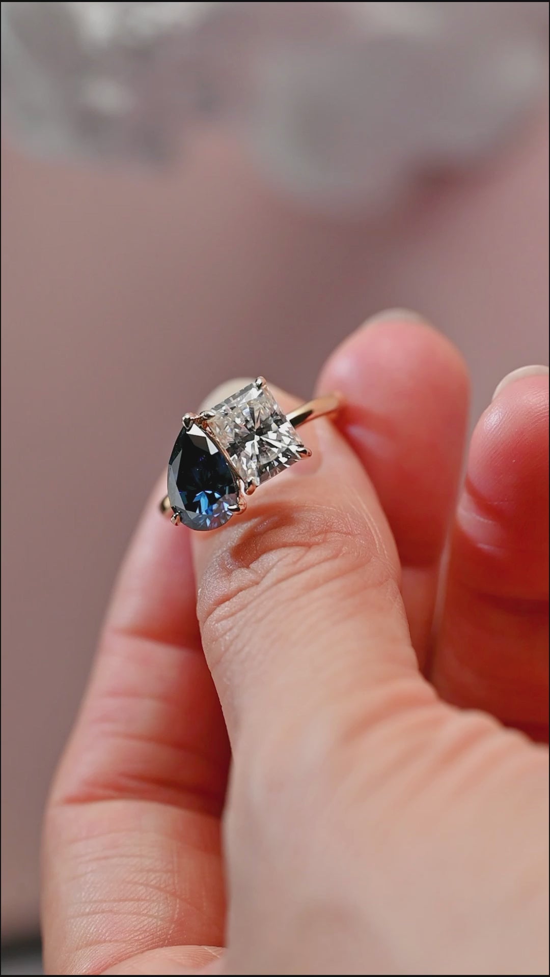 radiant-cut-dual-stone-ring-sapphire-engagement-ring-moissanite-wedding-ring