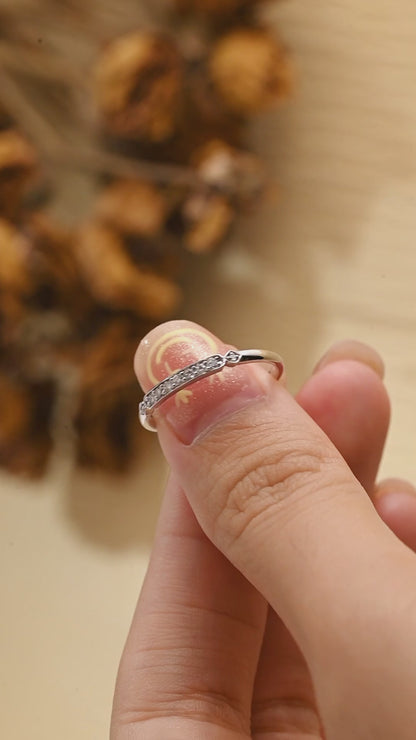 Solid Gold Half Eternity Vintage Style Round Cut Moissanite Wedding Band
