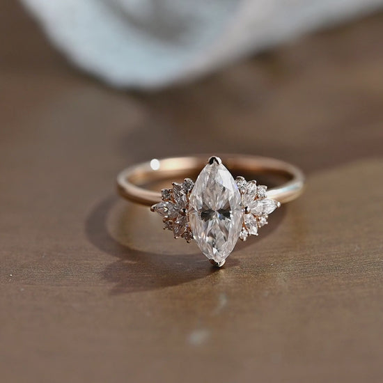 solid-gold-marquise-cut-moissanite-engagement-ring-cluster-ring