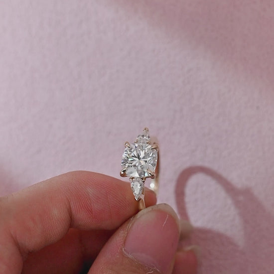 solid-gold-cushion-cut-moissanite-engagement-ring-three-stone-ring-pear-cut-ring