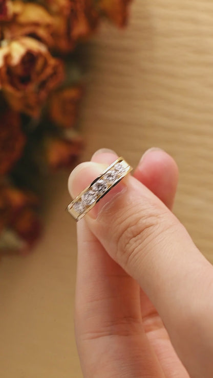 Solid Gold 3.8mm Lab Diamond Wedding Band for Man