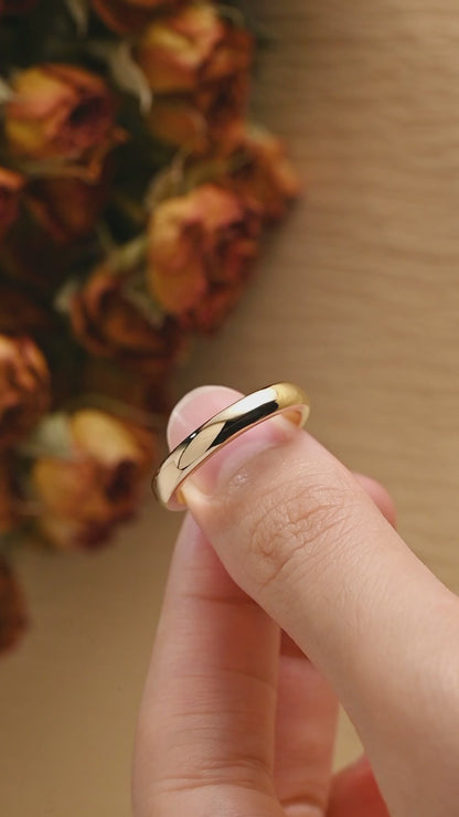 Solid Gold 3.5mm Width Plain Wedding Band