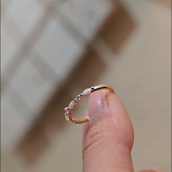 solid-gold-half-eternity-round-marquise-cut-moissanite-wedding-band