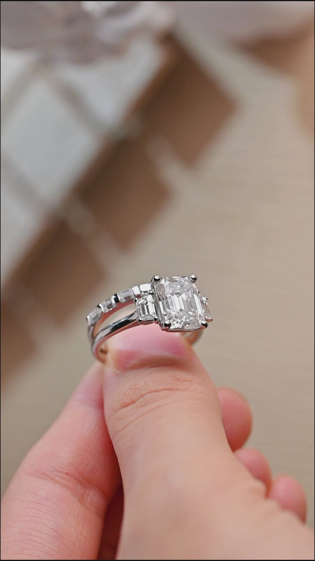 Emerald-Cut-Moissanite-Engagement-Ring-Set-Wedding-Ring-Set-Bridal-Set-Gift