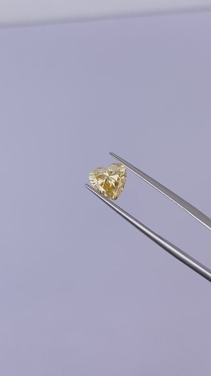 IGI Certificate Heart Cut Yellow Lab Diamond