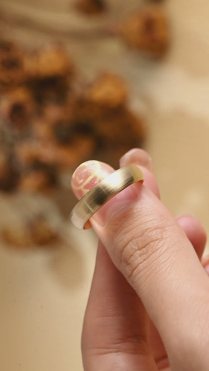 Solid Gold 5mm Satin Finish Plain Band Unisex Cigar Ring