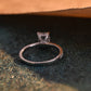 CausYou Solid Gold D/VS1 Radiant Cut Lab Grown Diamond Engagement Ring, Half Pave Hidden Halo Bridal Ring