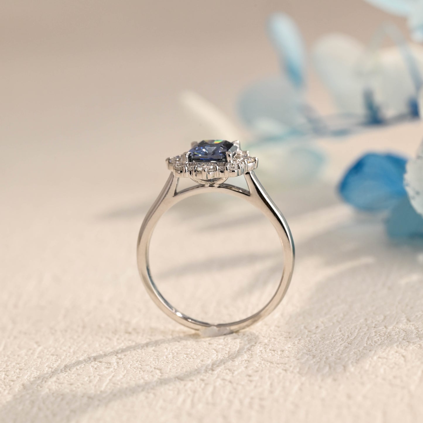 radiant-cut-moissanite-engagement-ring-blue-stone-wedding-ring