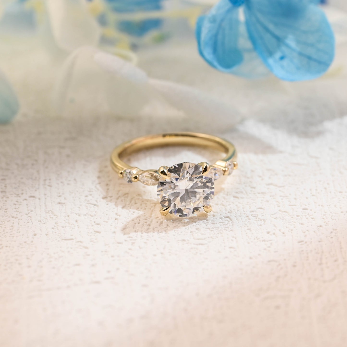 round-cut-moissanite-engagement-ring-marquise-accents-wedding-ring