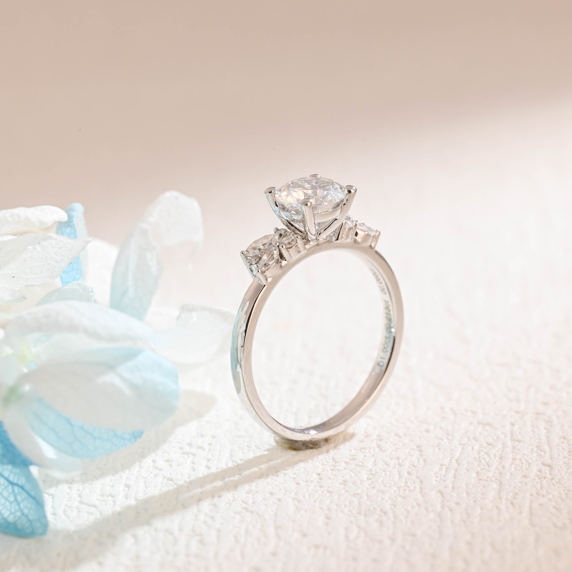 round-cut-moissanite-engagement-ring-floral-wedding-ring