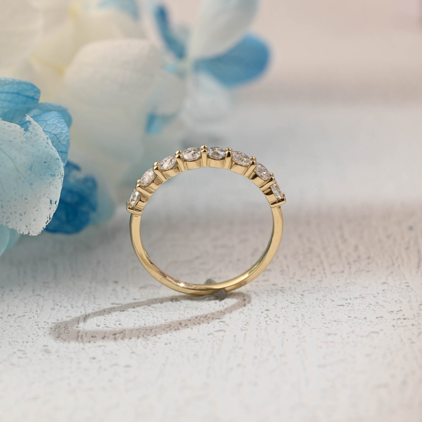 solid-gold-round-cut-moissanite-wedding-ring-half-eternity-wedding-band