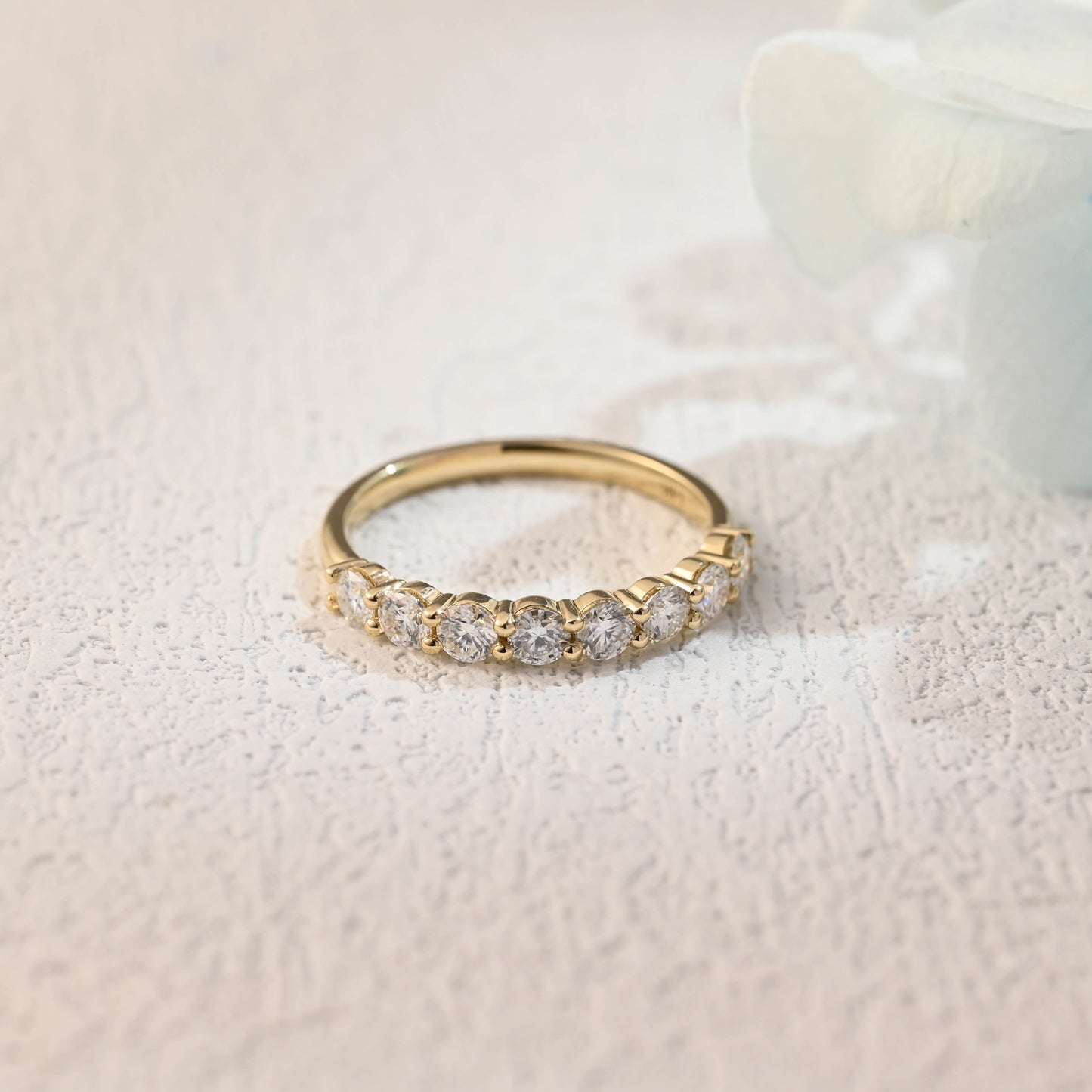 solid-gold-round-cut-moissanite-wedding-ring-half-eternity-wedding-band