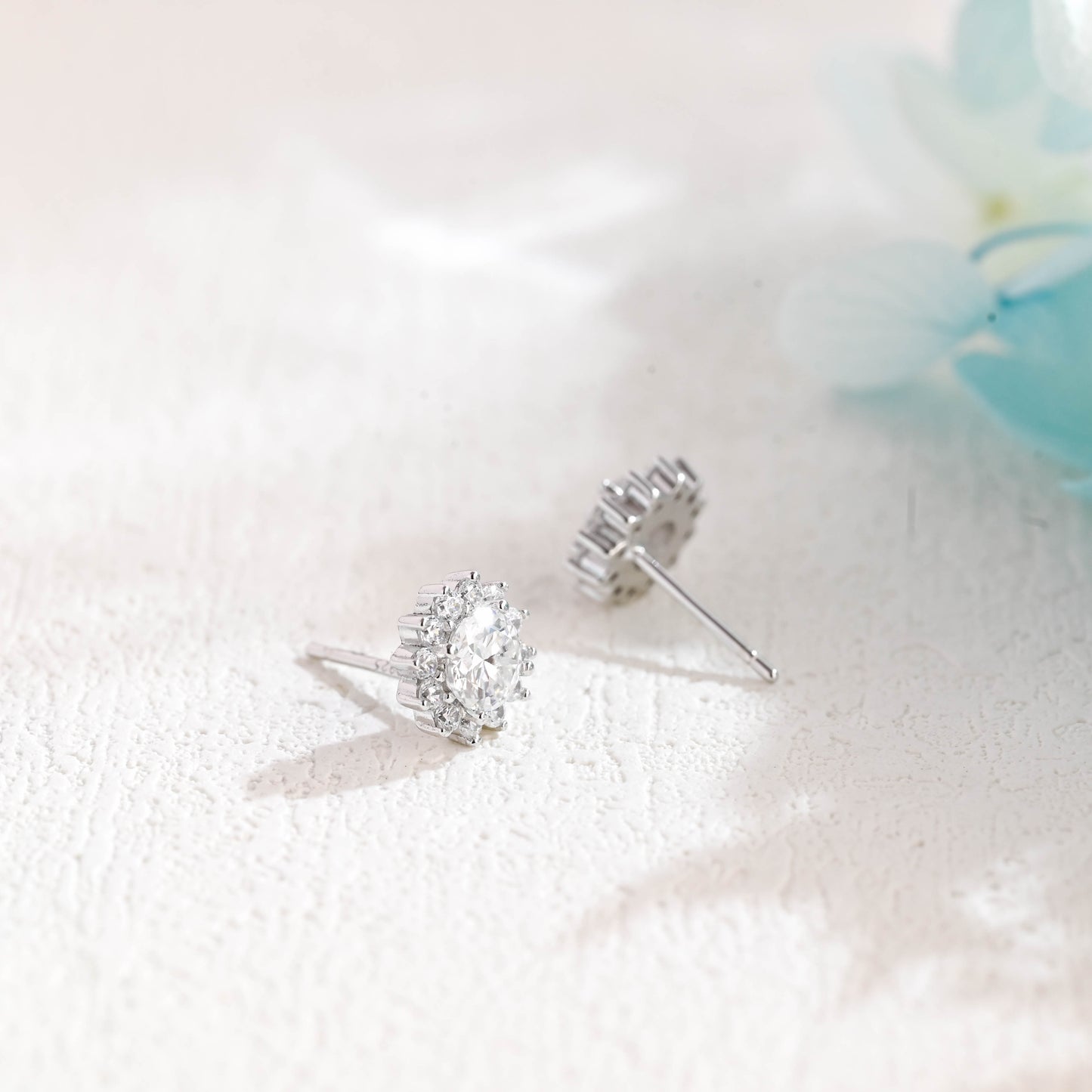 round-cut-moissanite-earrings-sunflower-studs-minimalist-style